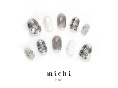 チェック×マグ×ストーンで魅せる、洗練された大人ネイルコレクション♪