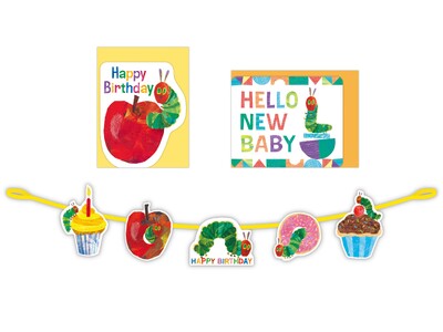 絵本『はらぺこあおむし』の新作カードが発売！ 飾れるガーランド型や手渡しにぴったりなミニカードが仲間入り