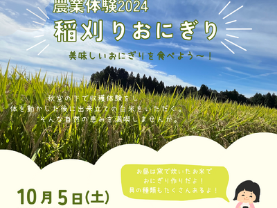 新米を楽しむ農業体験「稲刈り・おにぎりツアー」開催！