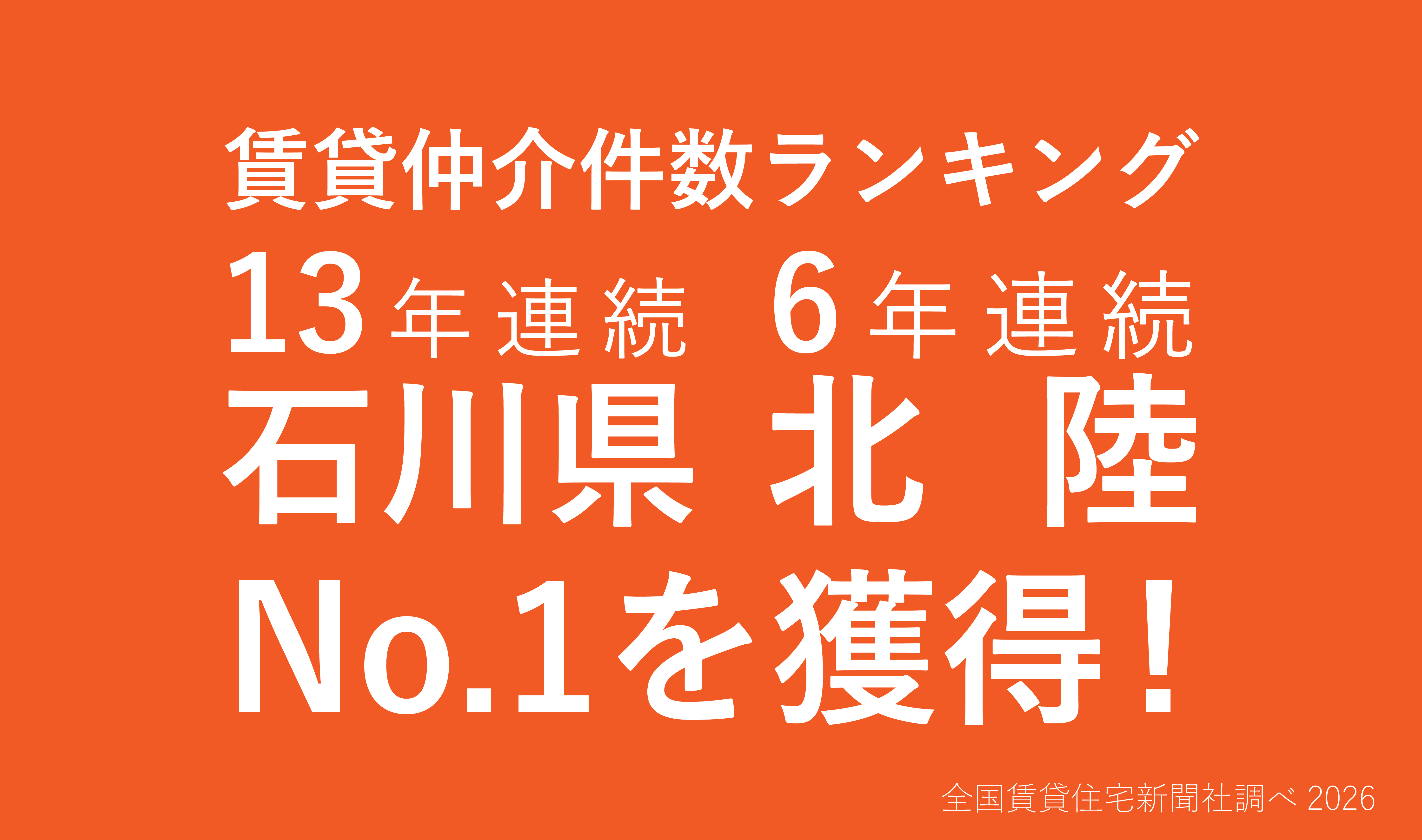 【北陸No.1】クラスコ、賃貸仲介件数で石川県13年連続首位、北陸エリアでも6…