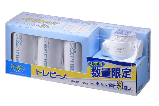 カートリッジ３個入りのお買い得セット！蛇口直結型浄水器「トレビーノ(R)カセッティ３０８Ｔ-Ｔ３セット」数量限定発売