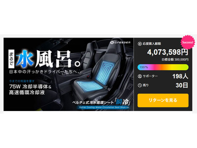 開始わずか3分で目標達成！車内に水風呂のような冷たさを届ける次世代