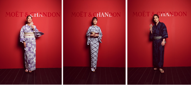 板谷由夏さん、すみれさん、一ノ瀬颯さんが浴衣姿で登場！氷を浮かべる「LA PISCINE ラ・ピシーヌ」スタイルのモエ・エ・シャンドン アイス アンぺリアルでフレンチシックに愉しむ夏のイベント