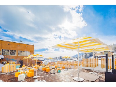 白馬の壮大な雪山とともにシャンパーニュを楽しむポップアップテラス「SUN CLUB by Veuve C...