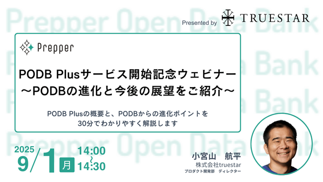 ビジネスでも使えるオープンデータが進化！株式会社truestar、新サービス「PODB Plus」を2025年9月1日よりリリース