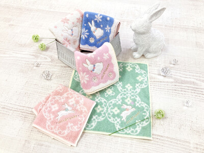 【服飾雑貨メーカー 川辺株式会社】 ウサギモチーフが可愛い！「ジルスチュアート」「ローラ アシュレイ」より新作ハンカチ登場