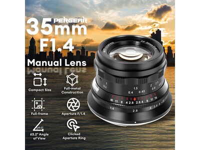 PERGEARは初めてのフルフレーム対応のマニュアルレンズ 「PERGEAR 35mm F1.4 」を発売。