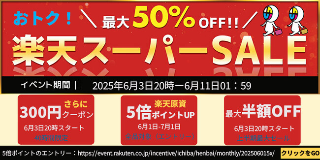 プレスリリース「【店舗名FastSaleDirect】楽天市場6月Super Sale大セールのおトクな情報ーー第一弾」のイメージ画像
