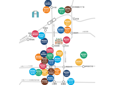 大阪キタ(梅田、淀屋橋、本町)のスタートアップ企業の地図を公開【関西スタートアップ通信】