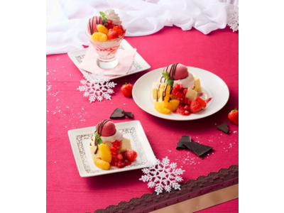 12月1日より、冬フェスタスイーツ販売スタート！甘いチョコレートと酸味のあるフルーツを合わせたちょっぴり大人なスイーツをお楽しみください。