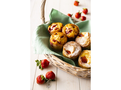 早春に旬を迎える『あまおう』が爽やかに香るご当地マフィン！ミセスエリザベスマフィン博多駅マイング店、福岡県産「あまおうストロベリー」2種を12月5日(月)より期間限定販売