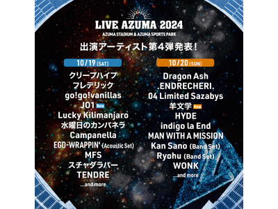 LIVE AZUMA 2024 　第4弾追加アーティスト JO1と羊文学の出演が決定！