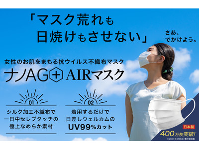 【お花見シーズン到来】今年は“着用する日焼け止め”で紫外線も肌荒れも徹底ブロック！女性のお肌を考えたシルク加工の抗ウイルスマスク登場。もれなく購入者プレゼント付き！