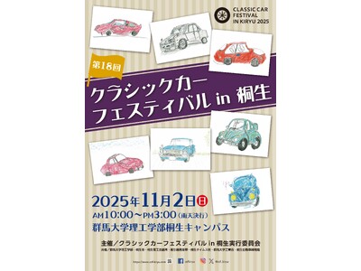 「第18回クラシックカーフェスティバル in 桐生」参加車両募集のお知らせ