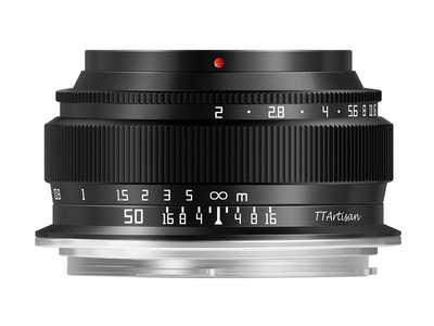 フルサイズ対応の小型レンズ「銘匠光学 TTArtisan 50mm f/2」のキヤノンRFマウント、Lマウント用 販売開始