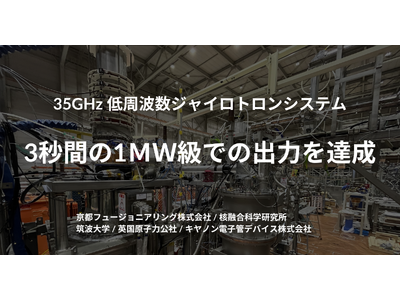 35GHz低周波数ジャイロトロンシステムの性能試験において、3秒間の1MW級での出力を実現