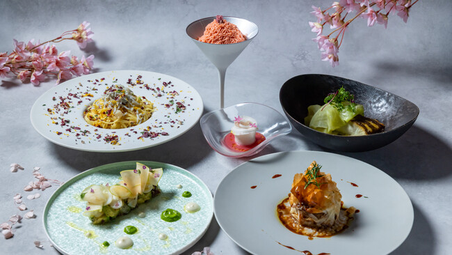 「THE LIVELY 福岡博多」の非日常空間で味わう春の味覚！和の食材と器で楽しむ“和×イタリアン”の春季限定コースメニューが3月3日(火)より登場