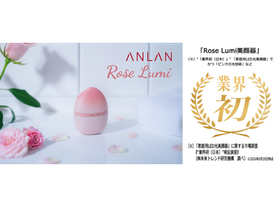 独自開発の“ピンクの光技術”を搭載した美顔器「ANLAN Rose Lumi」第三者調査機関により【日本初*】の家庭用LED光美顔器として正式認定！