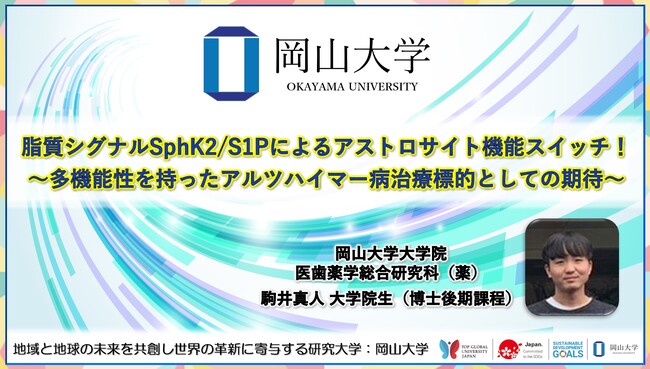 【岡山大学】脂質シグナルSphK2/S1Pによるアストロサイト機能スイッチ！ ～多機能性を持ったアルツハイマー病治療標的としての期待～