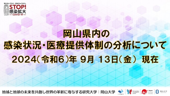 【岡山大学】岡山県内の感染状況・医療提供体制の分析について（2024年9月13日現在）