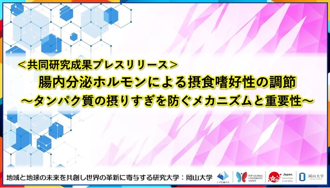 腸内分泌ホルモンによる摂食嗜好性の調節～タンパク質の摂りすぎを防ぐメカニズムと重要性～〔群馬大学, 筑波大学, 岡山大学〕