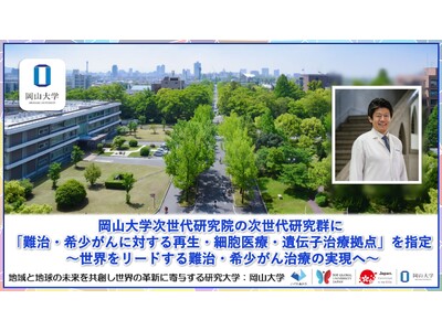 【岡山大学】岡山大学次世代研究院の次世代研究群に「難治・希少がんに対する再生・細胞医療・遺伝子治療拠点」を指定 ～世界をリードする難治・希少がん治療の実現へ～