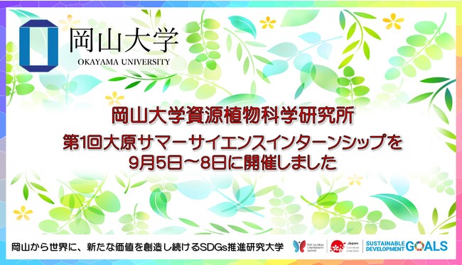 【岡山大学】資源植物科学研究所「第1回大原サマーサイエンスインターンシップ」を9月5日～8日に開催しました