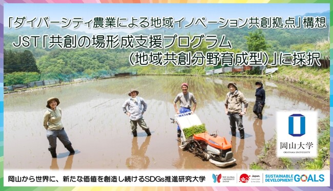【岡山大学】「ダイバーシティ農業による地域イノベーション共創拠点」構想がJST「共創の場形成支援プログラム地域共創分野育成型」に採択