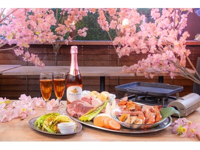 【春BBQ】焼いて、挟んで、ほおばる！新感覚の「桜テラスでピクニックBBQ」がバネバグース赤坂見附店に登場