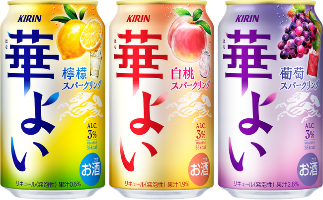 お酒ならではのこころ華やぐひとときを手軽に楽しめる、果実スパークリング「キリン 華よい」リニューアル！