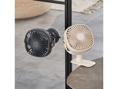 発売以来人気で累計販売台数約8万台のクリップファンが進化！「3WAY吸盤&クリップファン」より新発売【ライフオンプロダクツ株式会社】