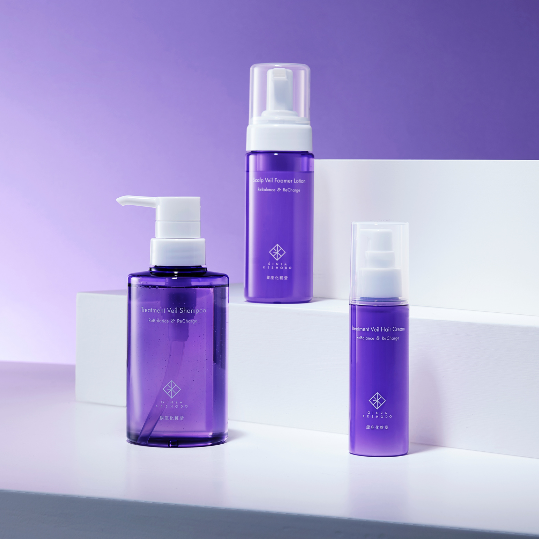 銀座化粧堂から、ヘアケアライン3品 [トリートメントヴェイル　シャンプー・スカルプヴェイル　フォーマーローション・トリートメントヴェイル　ヘアクリーム] を新発売