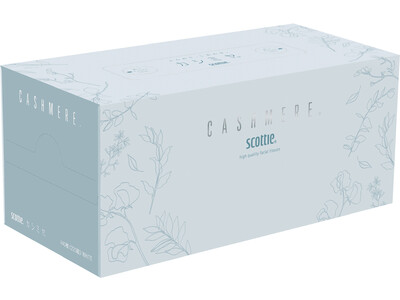 ふんわり、しあわせ。『スコッティ  カシミヤ』から新デザイン 登場。華やかさと涼やかさを兼ね備えたエレガントブルーのパッケージでお部屋を演出