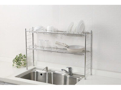 人気の伸縮シンク上ラックに8点セットが新登場！もうパーツ選びに迷わない！