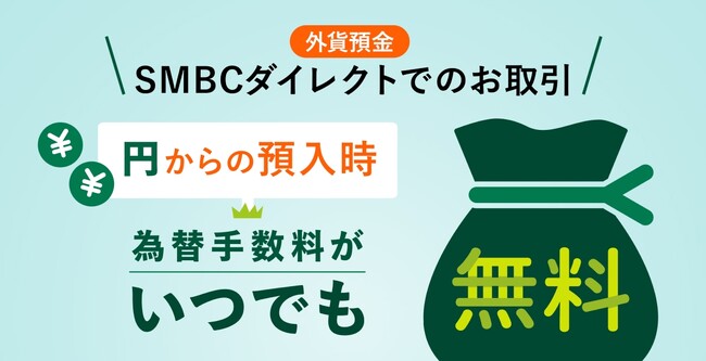 三井住友銀行、11月10日より外貨預金の為替手数料を一部無料化。キャンペーンを開催！