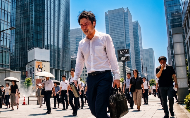 【ABC-MART】【アスファルト50℃】酷暑で足元も過酷になる通勤時間。通気口×冷感の新作シューズで足の不快感を防ぐ。
