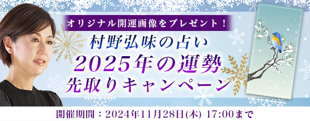突然ですが占ってもいいですか【2025年の運勢】村野弘味が占う、あなたの総合運と開運。公式占いサイトにて、限定開運画像がもらえる『2025年の運勢先取りキャンペーン』を開催中