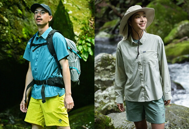 汗に反応して、動いても涼しいコロンビア独自の冷却機能と軽量性で、夏の山を楽しむ『Trail Rush Collection』