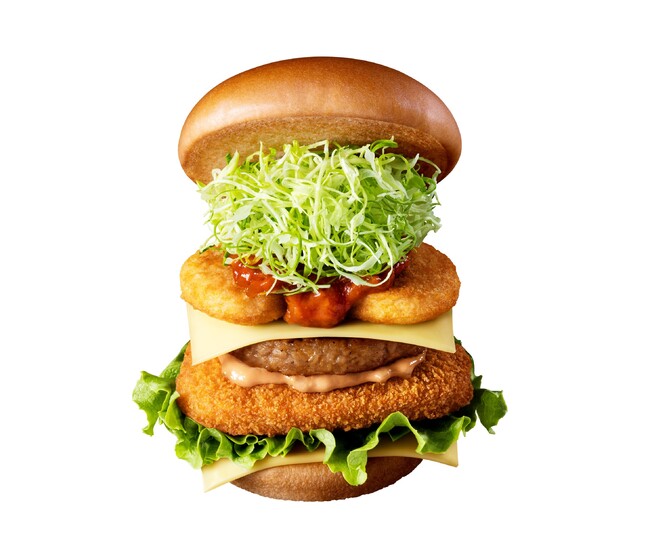 ＜オカダ・カズチカ選手コラボ商品第二弾＞1食で約32ｇのたんぱく質が摂れるハンバーガー　　「新きんにくにくバーガー」