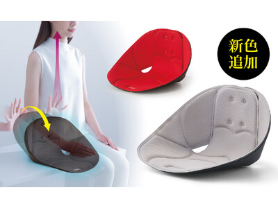 座る力で腰を押して綺麗な姿勢へ！長時間座っても腰がらく「ボードクッション cosios（コシオス）」にNEWカラーが登場！
