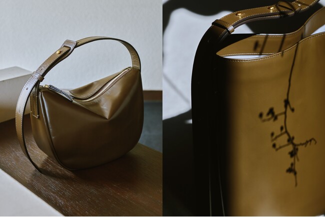 革が織りなす造形美を活かしたバッグシリーズ「アトロー」から葉巻を思わせるシックな数量限定色「シガーブラウン」が登場