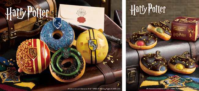 【Harry Potter × クリスピー・クリーム・ドーナツ 日本初コラボ】ホグワーツ魔法魔術学校の4つの寮をイメージした限定ドーナツや食べるまでどの寮かわからない「組分け帽子」ドーナツが登場！