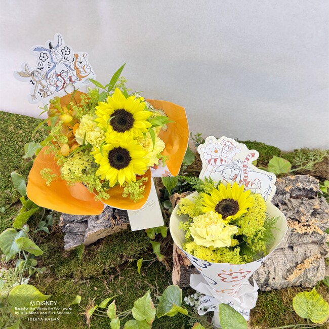 8月3日は「はちみつの日」。ディズニーキャラクター『くまのプーさん』とはちみつイエローの花々で店頭を彩るフェアを全国の日比谷花壇で開催。