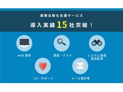 業務自動化支援サービスの導入実績が15社を突破！