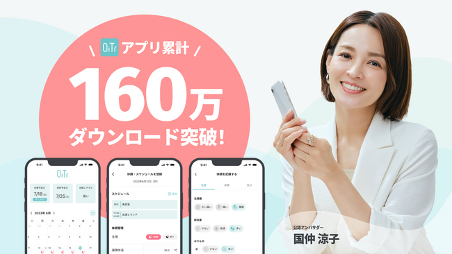 生理用ナプキン無料提供サービス「OiTr」、アプリ累計160万ダウンロードを突破 　～安心が、社会のインフラになるということ～