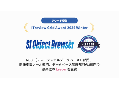 「SI Object Browser」が「ITreview Grid Award 2024 Winter」の3部門において最高位のLeaderを受賞