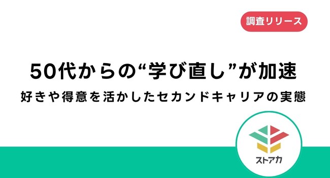 【調査リリース】50代からの“学び直し”が加速　好きや得意を活かしたセカンドキャリアの実態