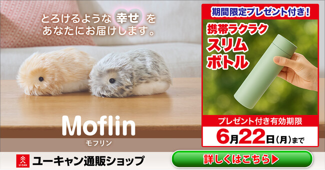 【6/22（月）までプレゼント付き】もふもふのＡＩペットロボット『Ｍｏｆｌｉｎ（モフリン）』、プレゼント付きキャンペーンを開始！