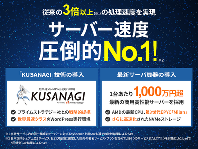 ホスティング大手のエックスサーバー、「KUSANAGI」技術導入などで性能が３倍以上に！ サーバー速度は圧倒的No.1へ！