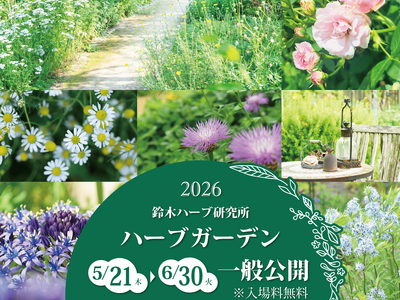 500種類のハーブが一年でもっとも見ごろを迎える時期　5/21～6/30 鈴木ハーブ研究所ハーブガーデンを無料一般公開